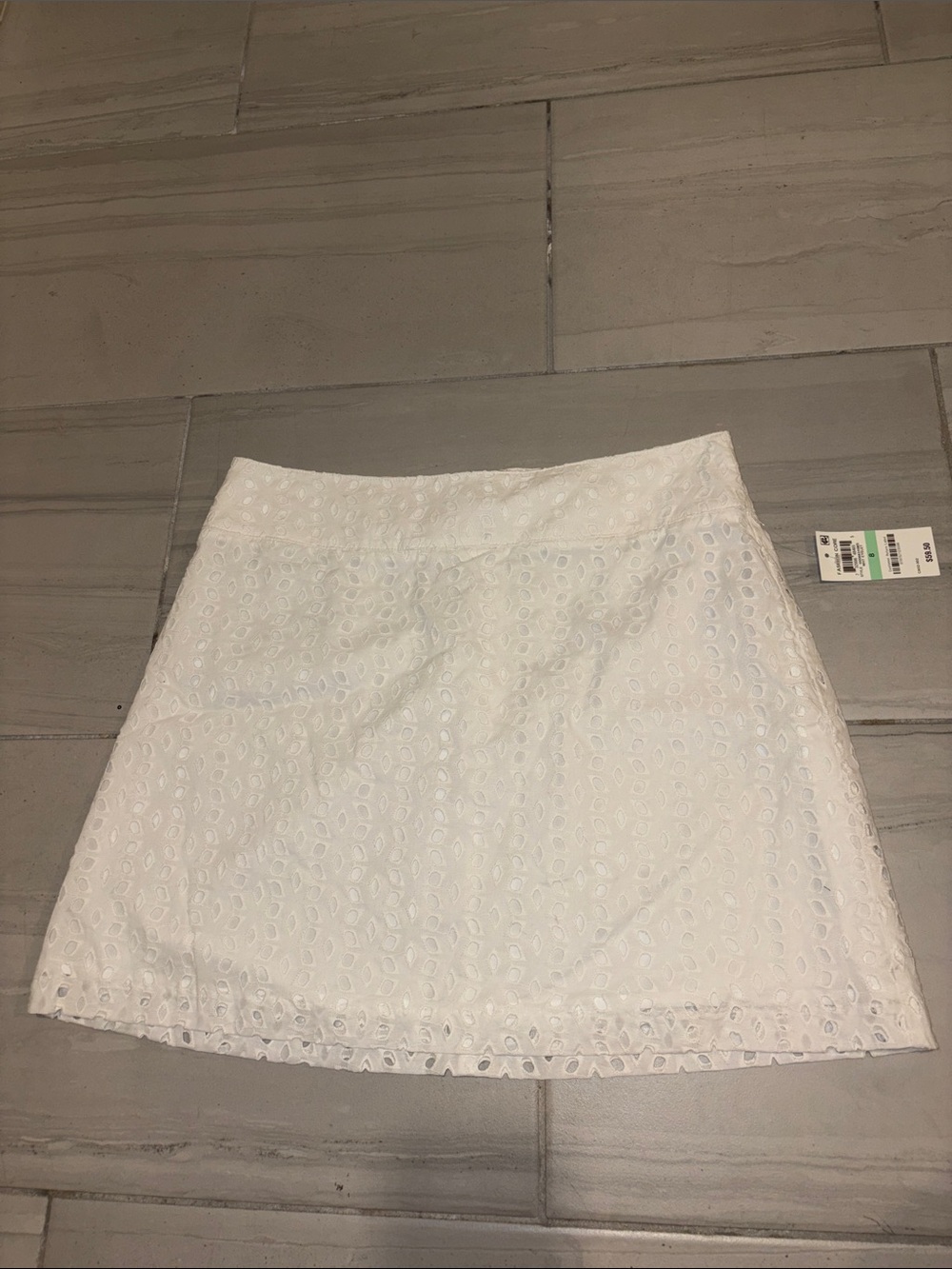 Maison Jules White Eyelet Mini Skirt